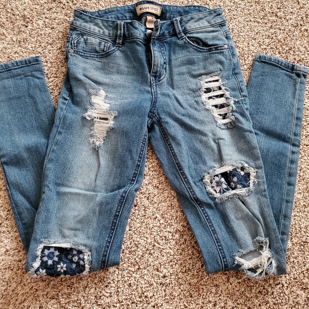 Patched Ripped Jeans